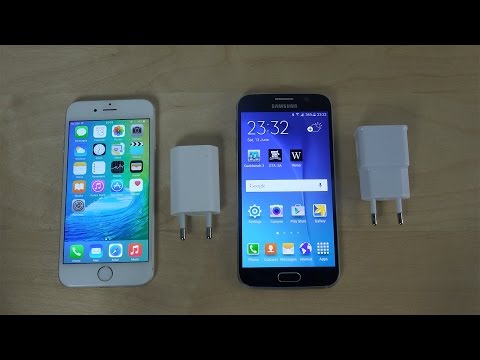 iPhone 6 iOS 9 Beta vs. Samsung Galaxy S6 - Battery Charge Speed Test Which Is Faster? (4K)