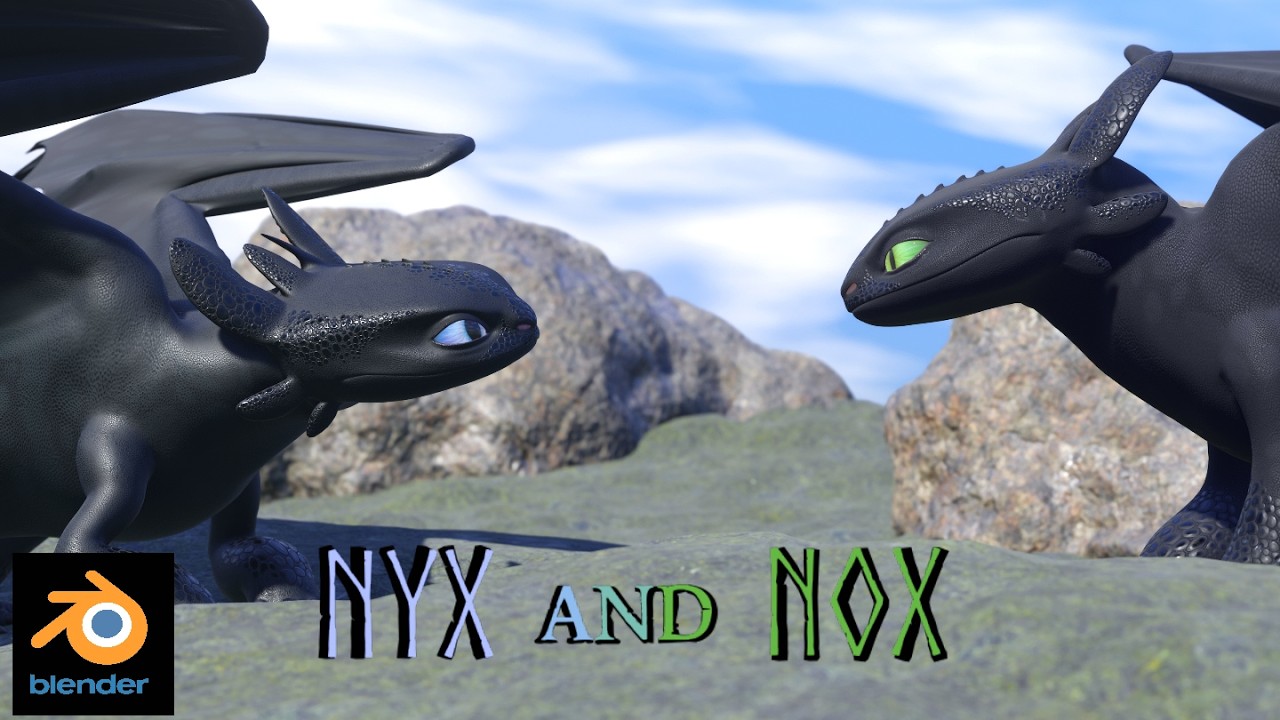 Two Night Furies Meeting... | Nox and Nyx | Blender 3D HTTYD Animation