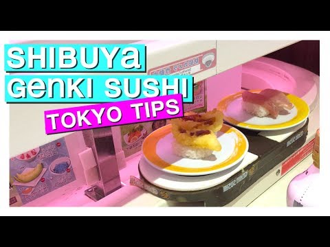 GENKI SUSHI TOKYO e Shibuya cruzando o Japão - sushi barato em esteira rolante 2023