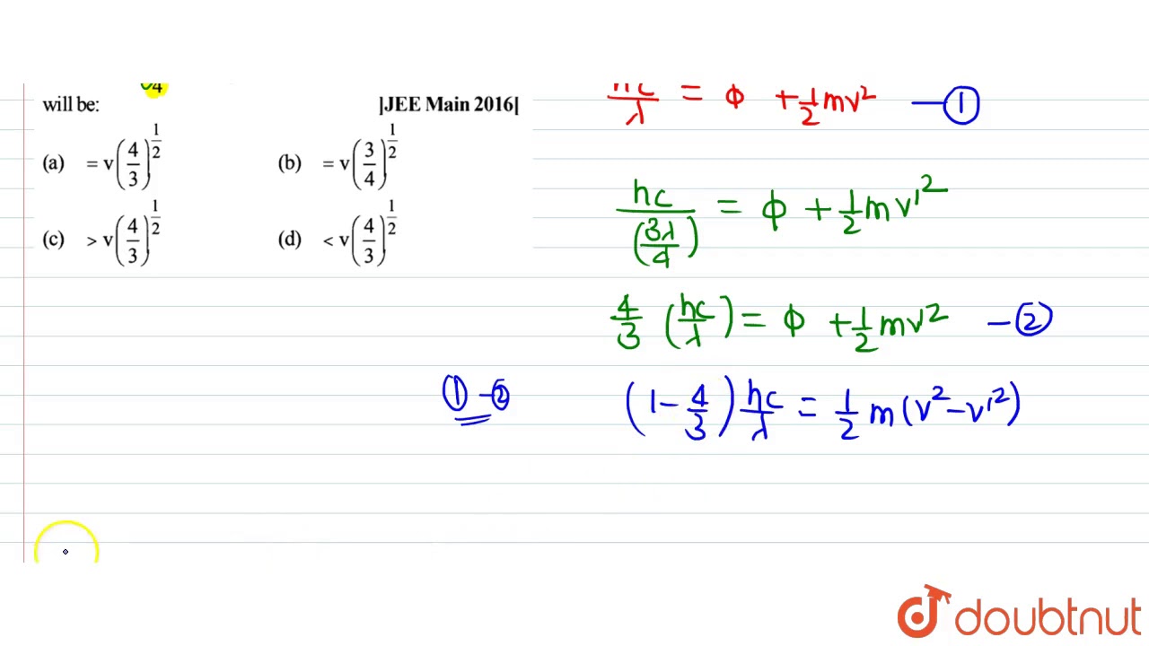Radiation of wavelength `lambda` in indent on a photocell . The fastest emitted electron has spe...