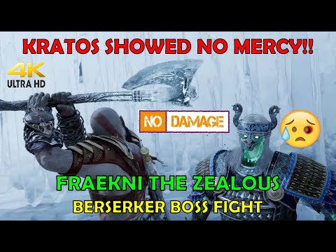 Kratos vs Berserker Fraekni The Zealous Boss Fight | gow ragnarok no damage | 4K 60FPS