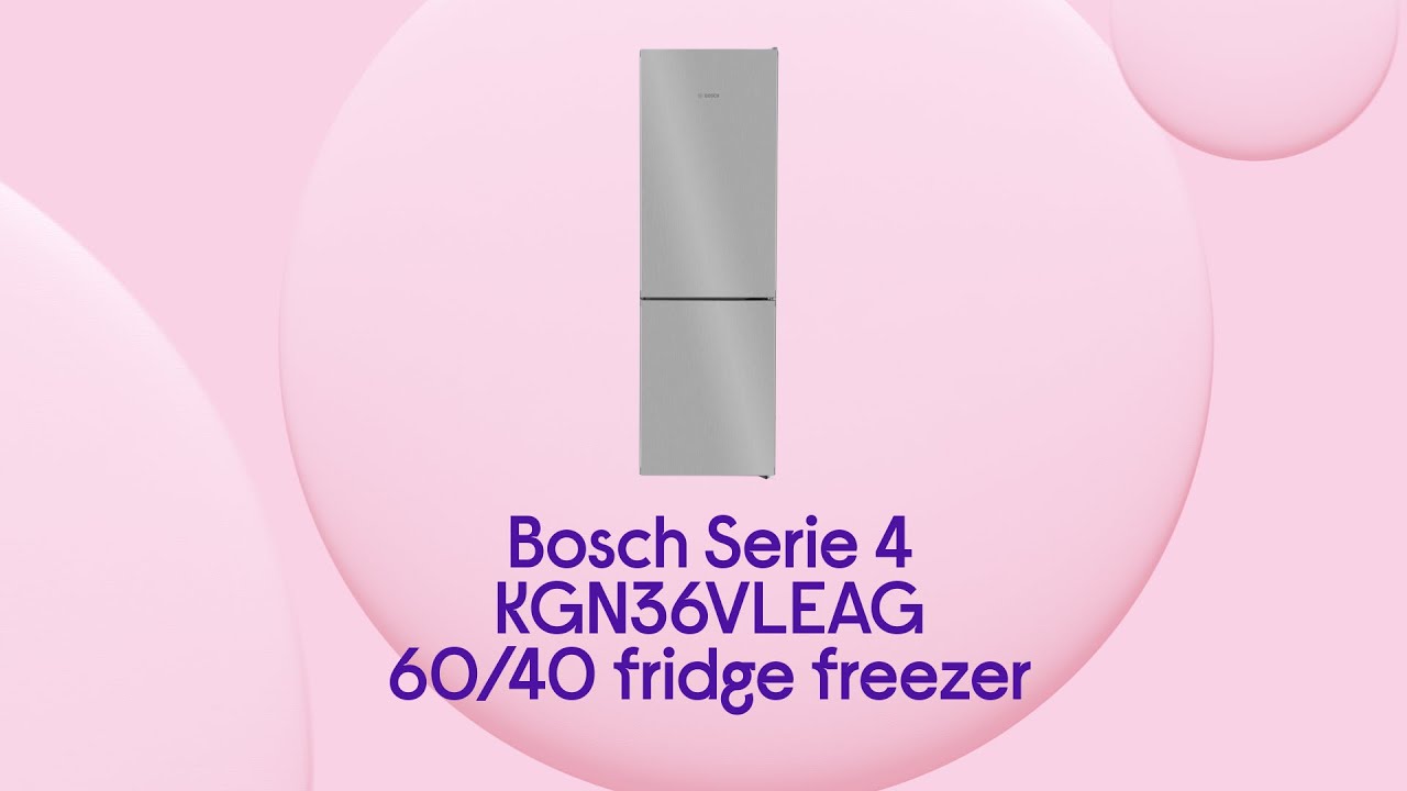 Watch video Bosch Serie 4 KGN36VLEAG 60/40 Fridge Freezer - Silver | Product Overview | Currys PC World Now Bosch Serie 4 KGN36VLEAG 60/40 Fridge Freezer - Silver | Product Overview | Currys PC World