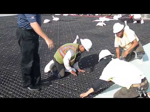 AirDrain Agronomic Natural Turf being Installed on a Roof Top Sports Field 74k sqft 3