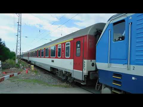 Lokomotiva 151.001 na vlaku EC v Dluhonicích