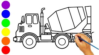 Mewarnai dan Menggambar Gambar Truk Molen Untuk Mewarnai