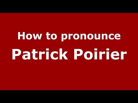 How to pronounce Patrick Poirier (French/France) - PronounceNames.com