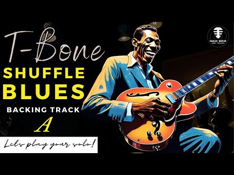 T-BONE Shuffle Blues backing track - Jam in A