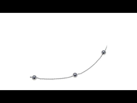 Sevilla Silver Polished Bead Station 18' Necklace