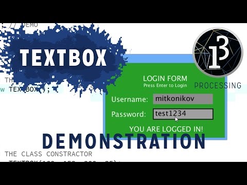 How to: TEXTBOX in Processing -- Demonstration