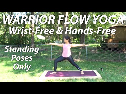 20-Minute Standing Warrior Flow Yoga Without Downward Dog & Plank (Wrist Free)