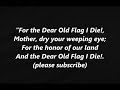 For the Dear Old Flag I Die STEPHEN FOSTER Civil War Veterans Memorial Day Lyrics Words BEST Steven