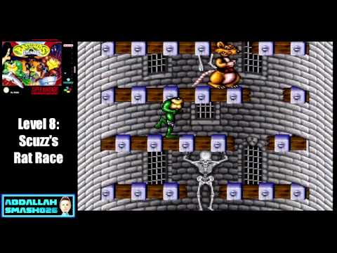 Let's Play Battletoads in Battlemaniacs:  Level 8 -  "Scuzz's Rat Race" Walkthrough with Abdallah