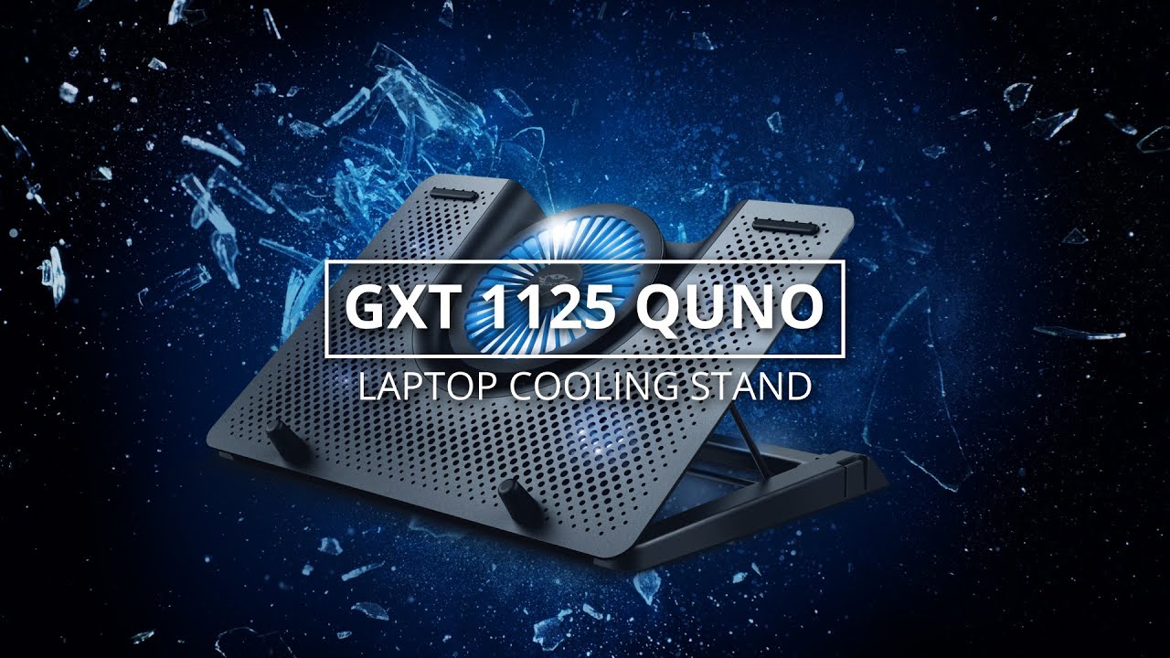 Подставка для ноутбука Trust GXT 1125 Quno 17.3" BLUE LED (Black) 23581_TRUST video preview