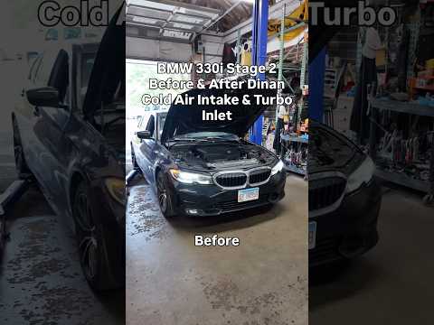 BMW 330i Stage 2 Before & After Dinan Cold Air Intake & Turbo Inlet #cars #bmw #mechanic #tuning