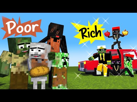 TOUCHING STORY - POOR VS RICH MONSTERS - MINECRAFT MONSTER SCHOOL