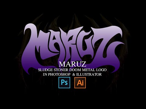 [METAL LOGO IN PHOTOSHOP & ILLUSTRATOR] "MARVZ" - How to make Sludge Stoner Doom Metal LOGO.