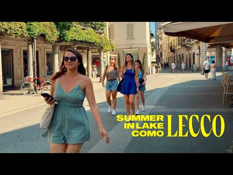 Summer in Lake Como - Lecco Italy Walking Tour 4K 60fps