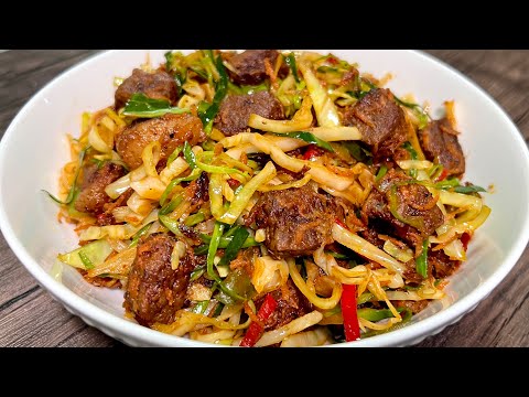 Beef and Cabbage Stir-Fry Recipe | One-Pot Beef and Cabbage | Kenyan Cabbage and Beef Recipe