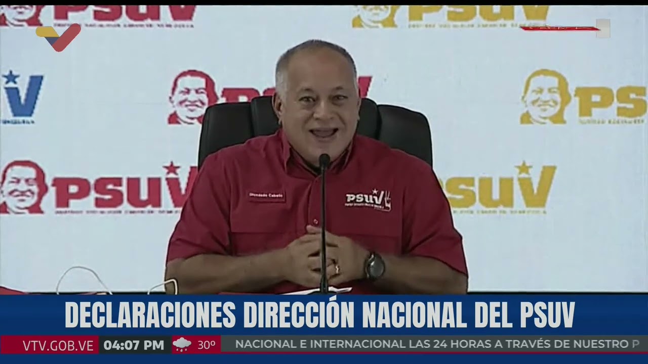 Rueda de prensa del PSUV con Diosdado Cabello, 26 de agosto de 2024