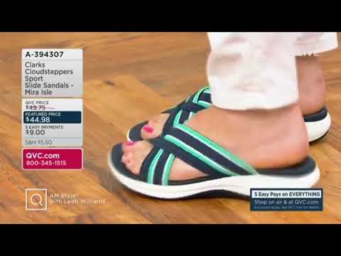 Clarks Cloudsteppers Sport Slide Sandals - Mira Isle (Green/Mutli) earlier today