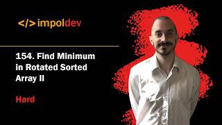 YouTube video 'Find Minimum in Rotated Sorted Array II | LeetCode 154 - Python'
