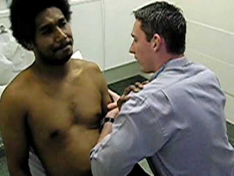 Cunningham Technique for relocating a dislocated shoulder. For more go to dislocation.com.au