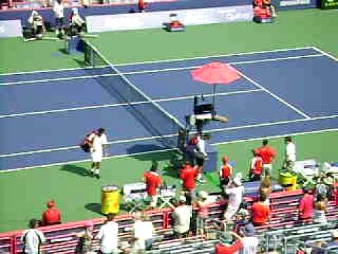 Federer and Tsonga arrive on Centre Court (Montreal QF 2009)