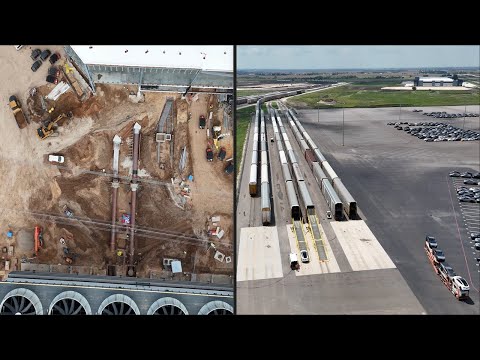 Tesla Gigafactory Texas | 7-19-24 | tunnel work, cooling pipes, railyard ops #BoringCo. @tesla