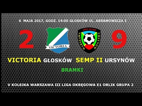 Victoria Głosków - Semp II 2006 2:9 gole 6.05.2017