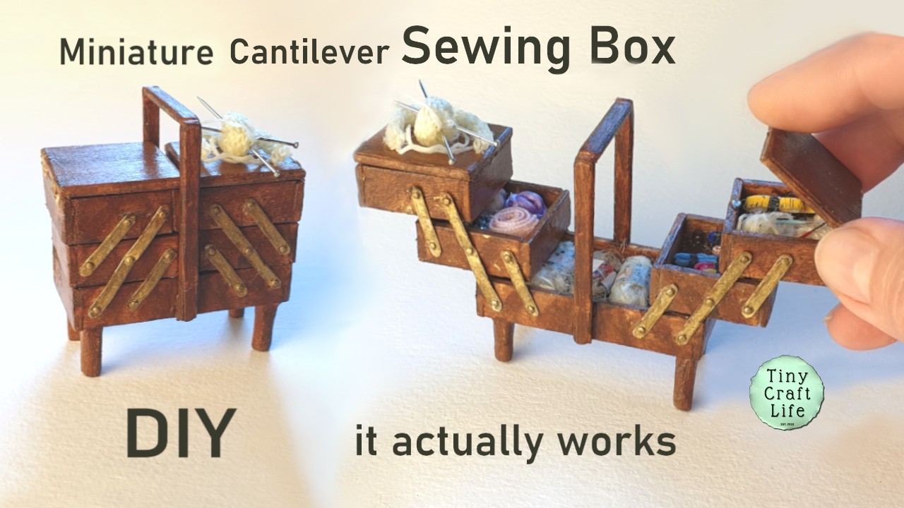 Retro DIY Cantilever SEWING BOX Tutorial #SewingStorage #OrganizedCrafts
