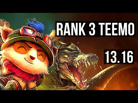 TEEMO vs RENEKTON (TOP) | Rank 3 Teemo, 2.1M mastery, 1500+ games, 6/2/7 | NA Grandmaster | 13.16