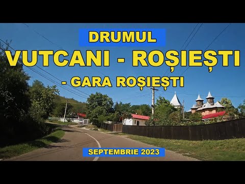 Drumul Vutcani - Rosiesti - Gara Rosiesti judetul Vaslui sept 2023 video 4k