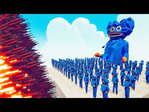 100x HUGGY WUGGY + 1x GIANT HUGGY WUGGY vs 1x EVERY GODS - Totally Accurate Battle Simulator - TABS