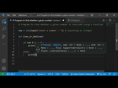 Python Code For Even And Odd Numbers Using Functions