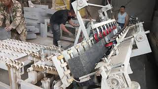 High speed process with water edge tilt cutting curbstone edge moulding machine youtube video