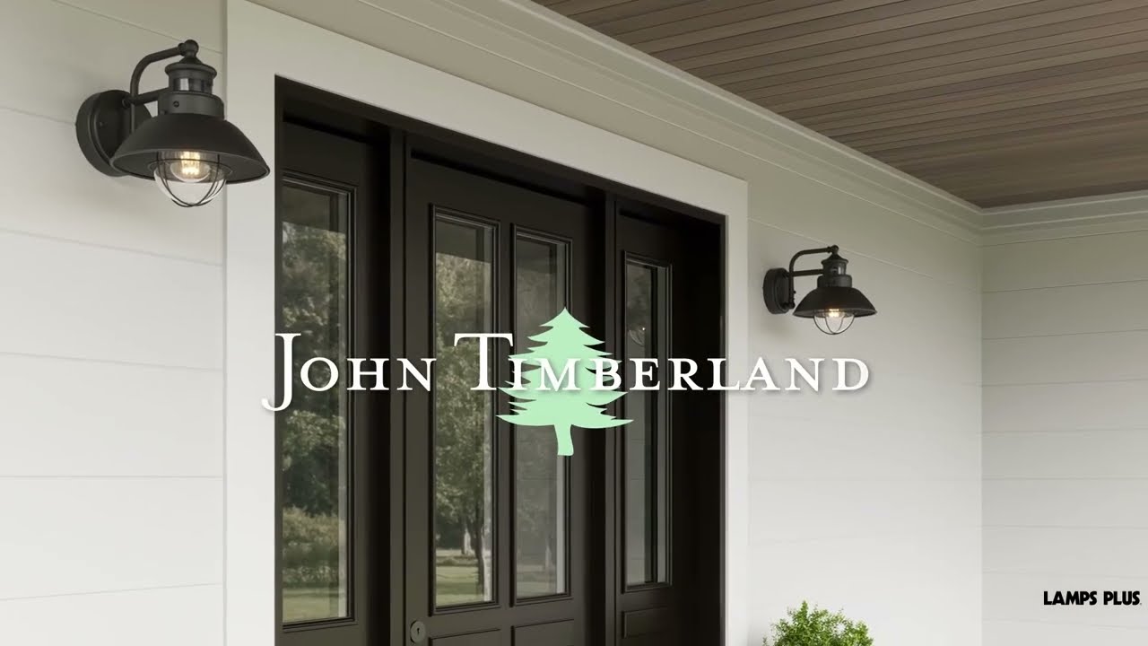 Video1 of John Timberland Oberlin 9" Black Dusk to Dawn Motion Sensor Barn Light