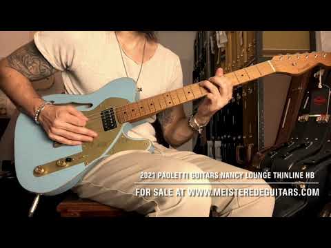 Paoletti Nancy Lounge Thinline HB Roasted Maple neck, Neck Humbucker! 2021 - Blue Relic image 17