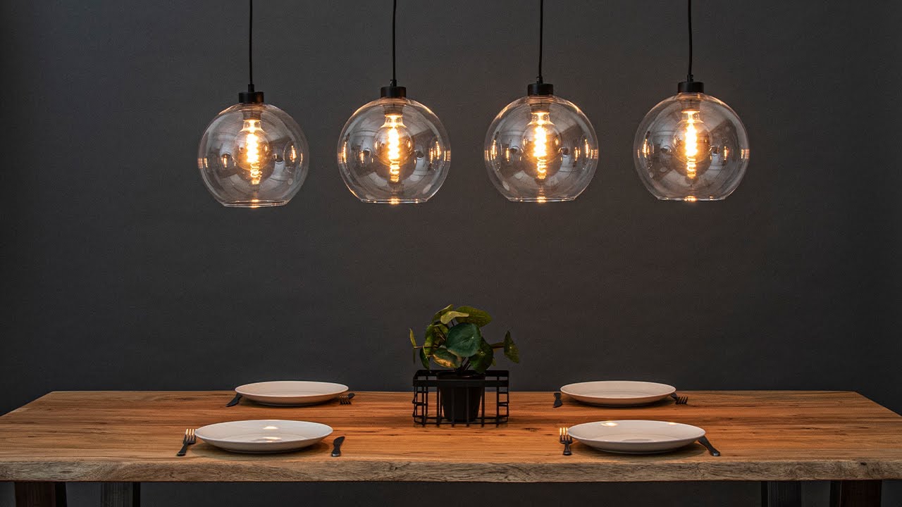 Hanglamp glazen bol 4-l modern clear | Straluma 12480168