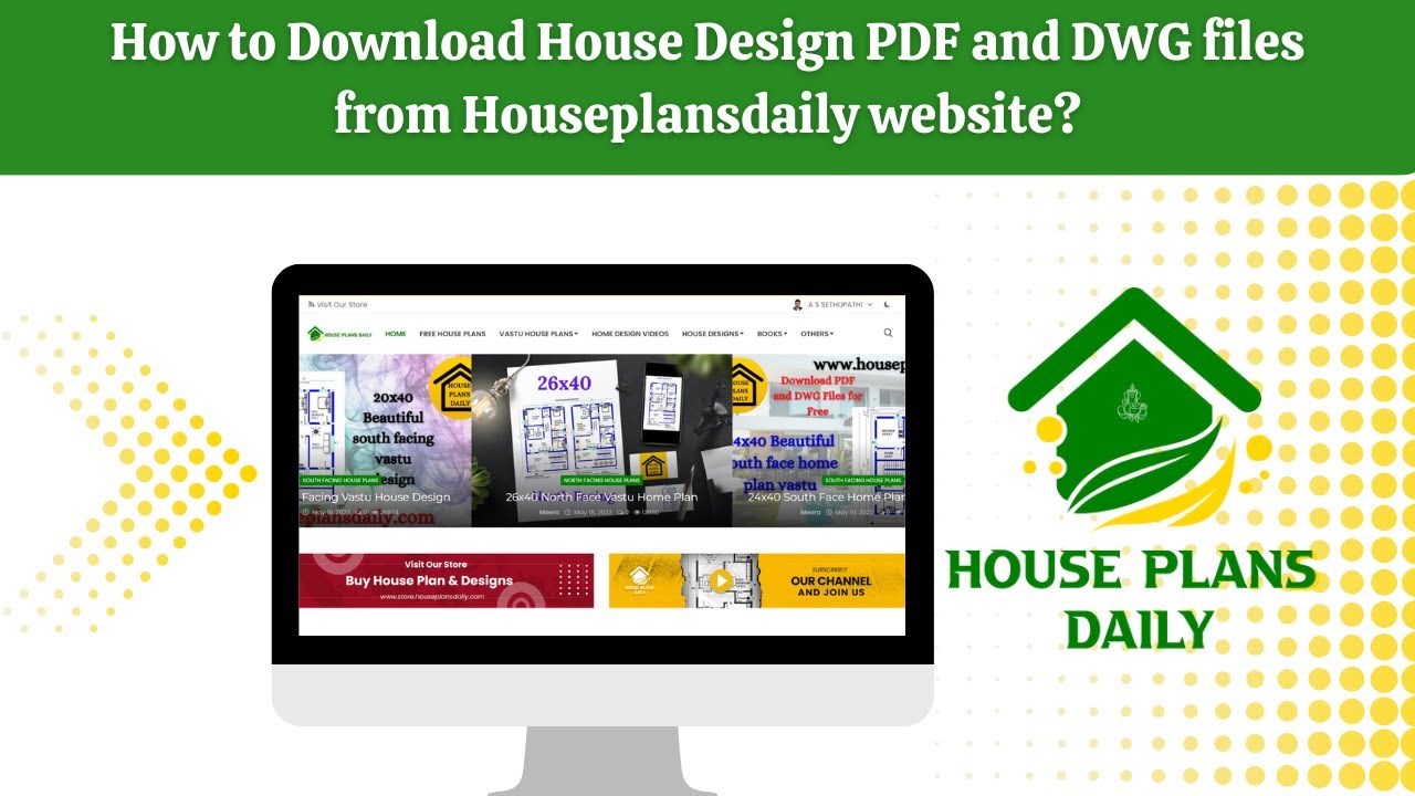 How to download House Design PDF and DWG files from House Plans Daily website?