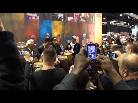 NAMM 2012:  Sheila E. and Family jamming at the Toca booth