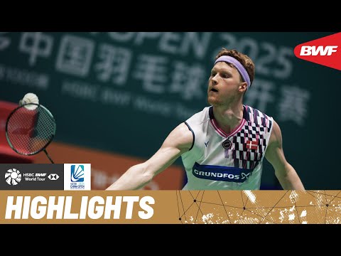 Lin Chun-Yi and Anders Antonsen contest a hard-fought encounter