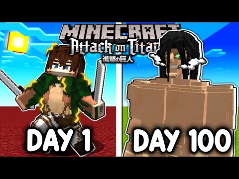 100 DAYS as EREN YEAGER in AOT Minecraft! Epic Survival!