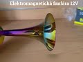 Elektromagnetická fanfára 12V - vysoký tón / chróm-dúha (260mm) - Video Youtube