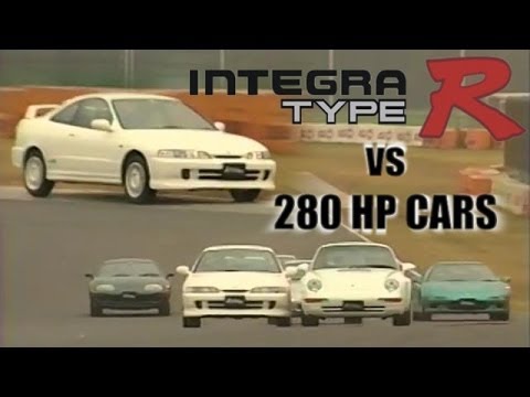 [ENG CC] Integra Type R vs. 280HP JDM Sports cars - NSX, GT-R, RX-7, Supra in Tsukuba 1996