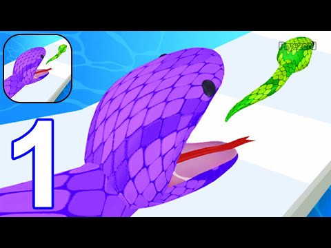 Snake Run Race 3D Running Game - Gameplay Walkthrough Part 1 Level 1-10 New Update (iOS, Android)