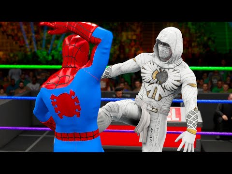 Spiderman vs Moon Knight | Superhero Wrestling Battle  WWE 2K23