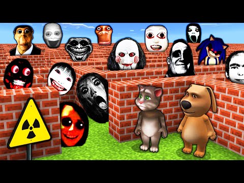 SURVIVAL in MAZE with 100 NEXTBOTS in MINECRAFT animation OBUNGA gameplay - coffin meme