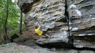 Video thumbnail of Těžká půlka, 7C+. Labák