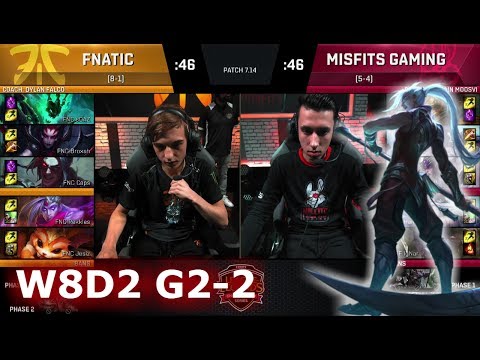 Misfits vs Fnatic | Game 2 S7 EU LCS Summer 2017 Week 8 Day 2 | MSF vs FNC G2 W8D2