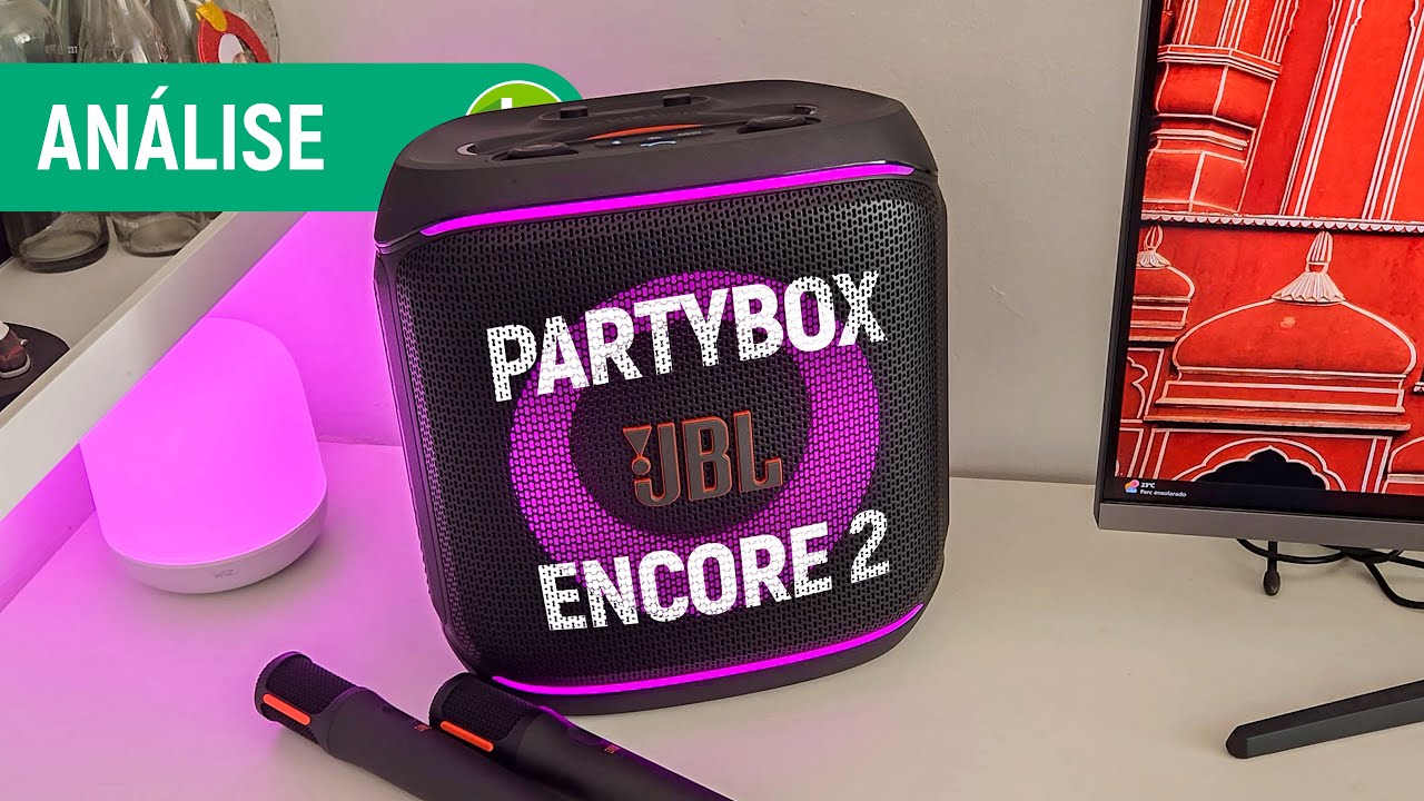 Miniatura da avaliação em vídeo de Caixa de Som Portátil JBL PartyBox Encore Essential 2 Bluetooth 100W RMS